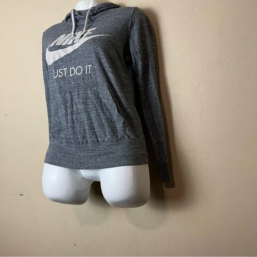 Nike women long sleeve gray hoodie sweatshirt size M - Picture 4 of 9